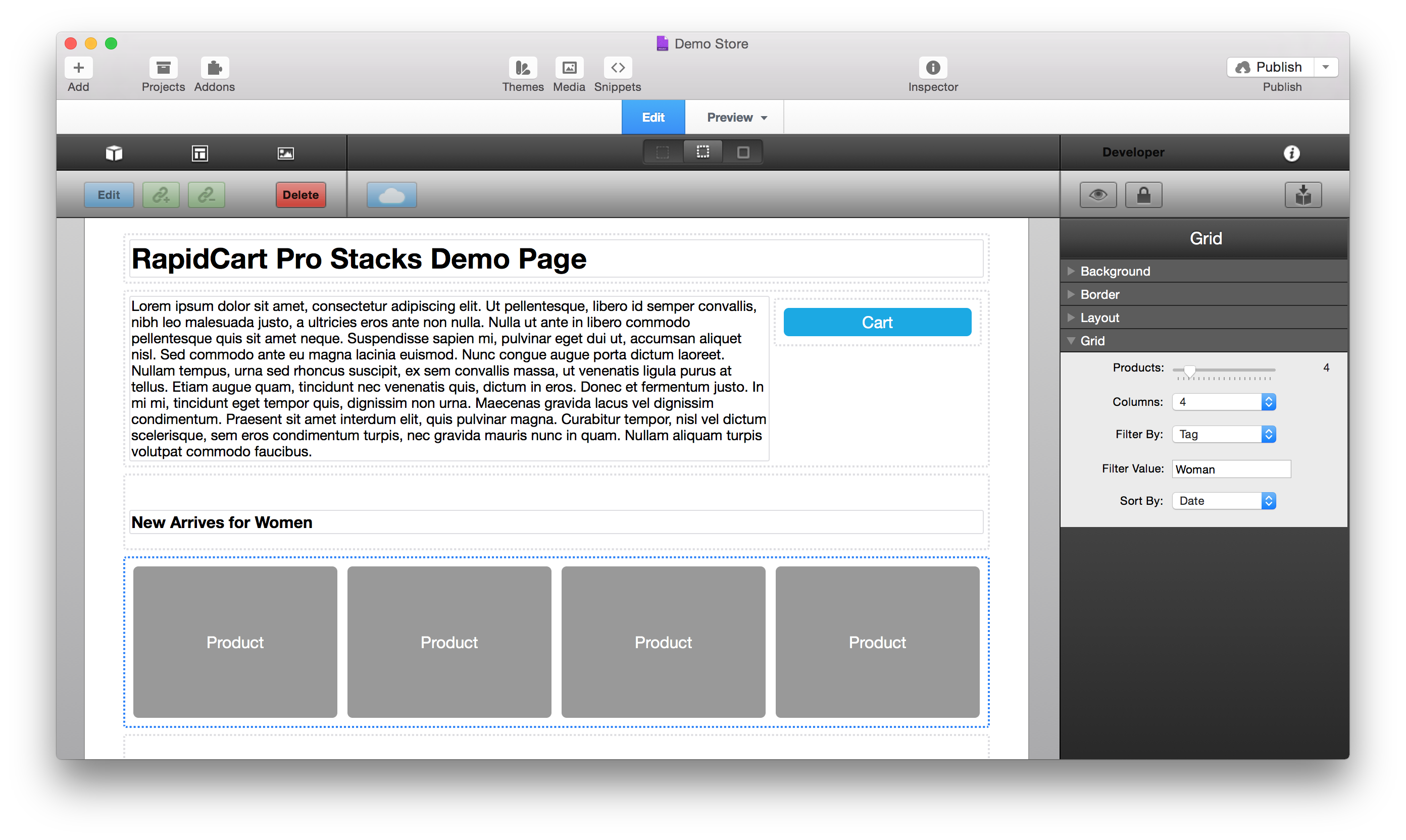 rapidweaver stacks image default size